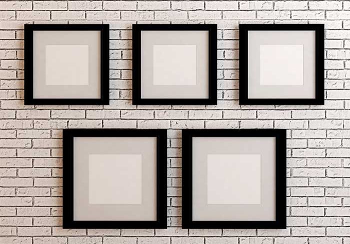 5 frames on wall